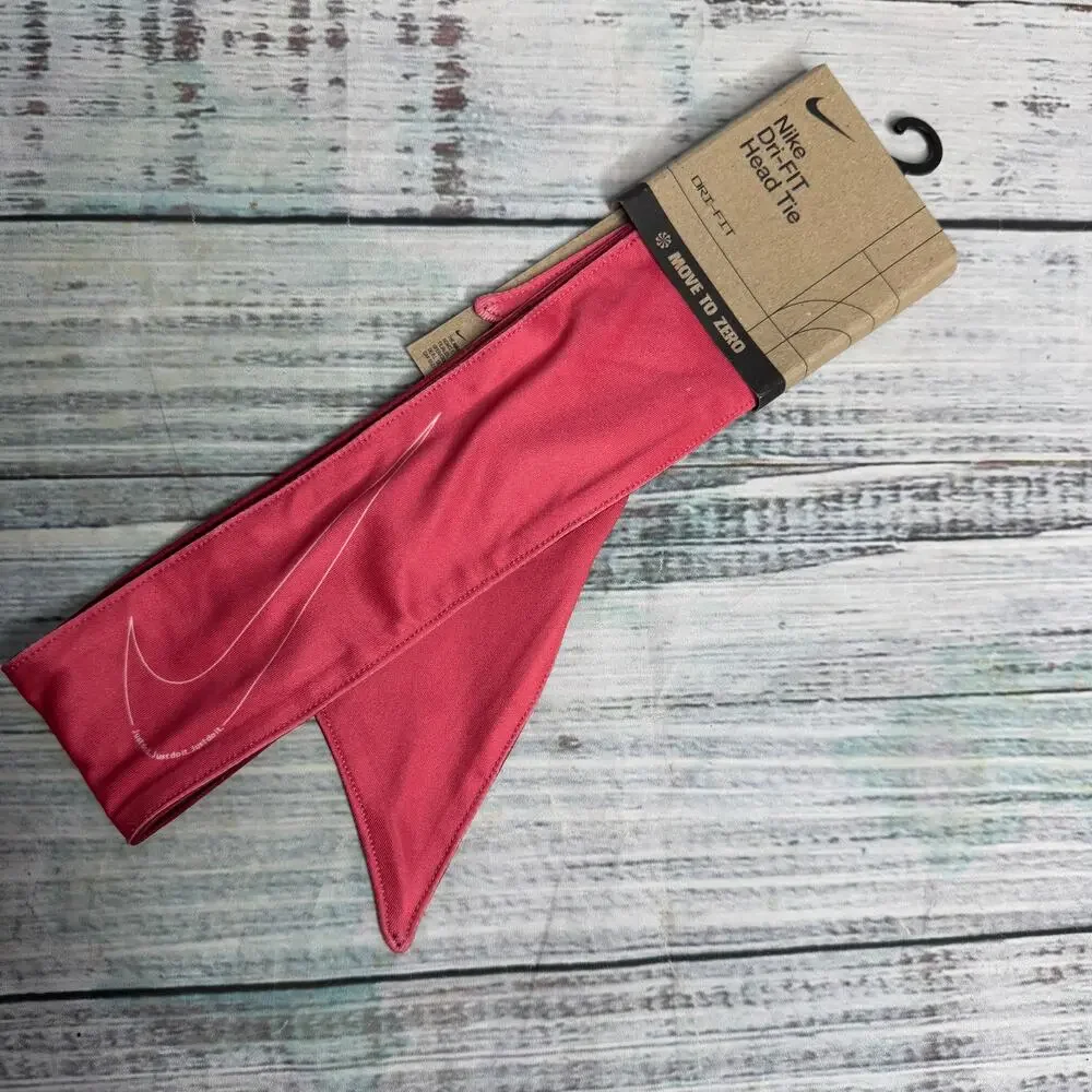 Nike Dri-fit Head Tie Headband Sports Hair Band Pink NWT